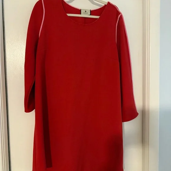 open lace back dress Red Crepe Massey Dress